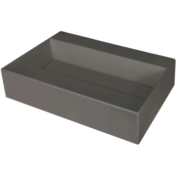 Vannas istabas izlietne Deante CORREO granīta uz virsmas ANTHRACITE METALLIC, 600x400mm Antarcīts