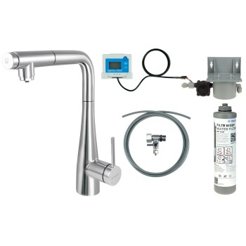 Virtuves izlietnes maisītājs Deante Eridan ar filtrācijas komplektu, izvelkams, hroms BREF075M