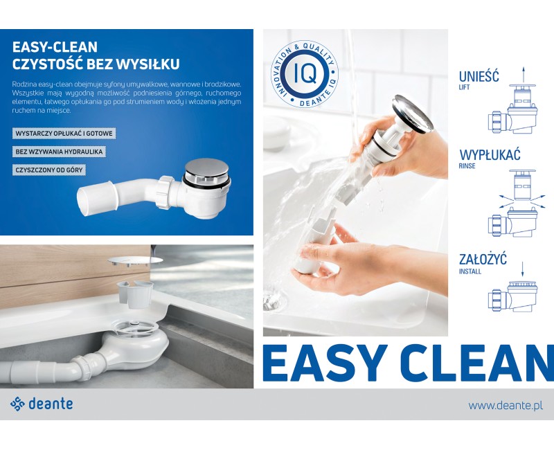 Dušas paliktņa sifons Deante Easy-Clean, hroms NHC_025C