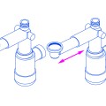 Vietu taupošais Lux izlietnes sifons, teleskopisks Deante Space-Saver Lux, balts NHC_633K
