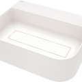 Гранитная раковина, на столешницу, с бортиком для смесителя - с прикрытием сливного отверстия Deante Arnika, алебастр CQA_AU5S