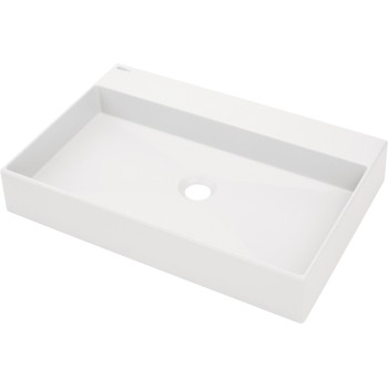 Vannas istabas izlietne Deante CORREO granīta uz virsmas ALABASTER, 600x400mm Balta