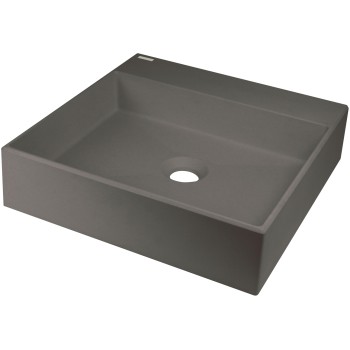 Vannas istabas izlietne Deante CORREO granīta uz virsmas ANTHRACITE METALLIC 400x400mm Antarcīts