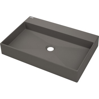Vannas istabas izlietne Deante CORREO granīta uz virsmas ANTHRACITE METALLIC 600x400mm Antarcīts