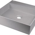 Vannas istabas izlietne Deante CORREO granīta uz virsmas GREY METALLIC, 400x400mm Pelēka
