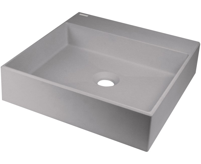 Vannas istabas izlietne Deante CORREO granīta uz virsmas GREY METALLIC, 400x400mm Pelēka