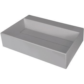 Vannas istabas izlietne Deante CORREO granīta uz virsmas GREY METALLIC, 600x400mm Pelēka