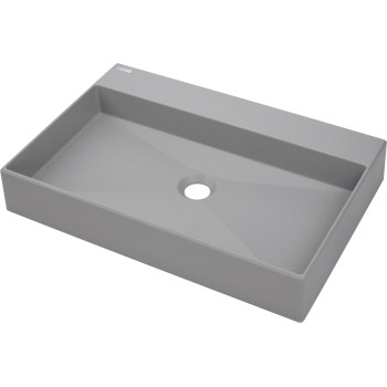 Vannas istabas izlietne Deante CORREO granīta uz virsmas GREY METALLIC, 600x400mm Pelēka