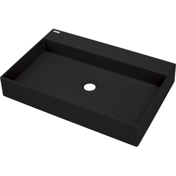 Vannas istabas izlietne Deante CORREO granīta uz virsmas NERO, 600x400mm Melna