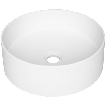 Vannas istabas izlietne Deante SILIA granīta uz virsmas, apaļa BEIGE, ALABASTER, D360mm Balta