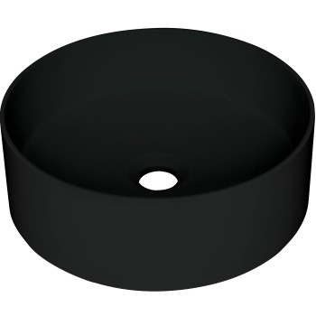 Vannas istabas izlietne Deante SILIA granīta uz virsmas, apaļa NERO, D360mm Melna