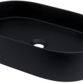 Vannas istabas granīta izlietne Deante SILIA uz virsmas, ovāla NERO, 550X350mm Melna