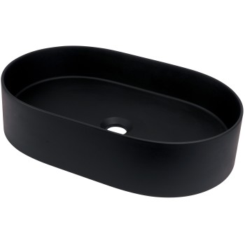 Vannas istabas izlietne Deante SILIA granīta uz virsmas, ovāla NERO, 550X350mm Melna