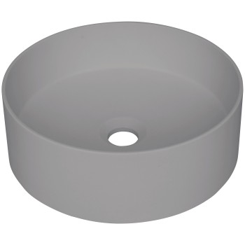 Vannas istabas izlietne Deante SILIA granīta uz virsmas, apaļa GREY METALLIC, D360mm Pelēka