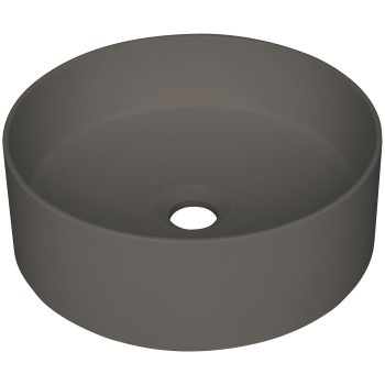 Vannas istabas izlietne Deante SILIA granīta uz virsmas, apaļa ANTHRACITE METALLIC, D360mm Antarcīts