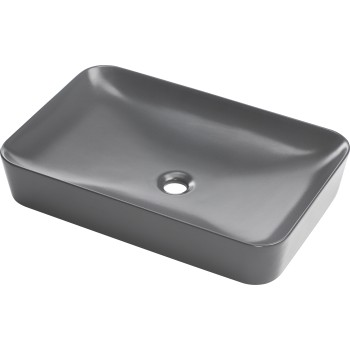 Керамическая раковина, на столешницу - 60x40 см Deante Tess, антрацит, titanium CDS_DU6S