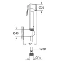 Бидетная насадка Grohe Tempesta-F, с держателем и шлангом 1.25 м, хром, 27513001