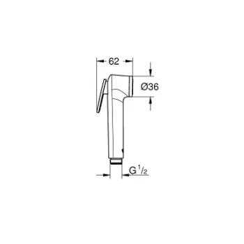Bidetta klausule Grohe Tempesta-F, ar turētāju un šļūteni 1.25 m, hroms/balta, 26356IL0 NEW