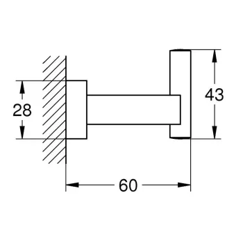 Drēbju pakaramais ākis Grohe Essentials Cube, matēta Hard Graphite, 40511AL1 NEW