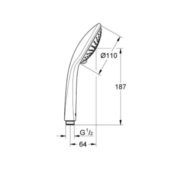 Dušas klausule Grohe Euphoria Champagne 110, 3 režīmi, hroms, 27222000 NEW