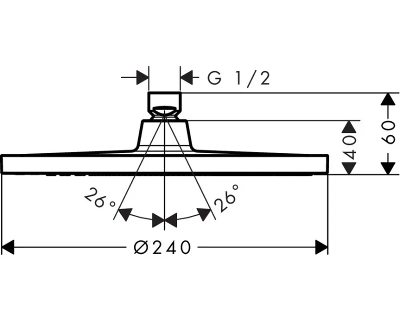 Dušas galva Hansgrohe Crometta S 240 1jet, d=240 mm, hroms