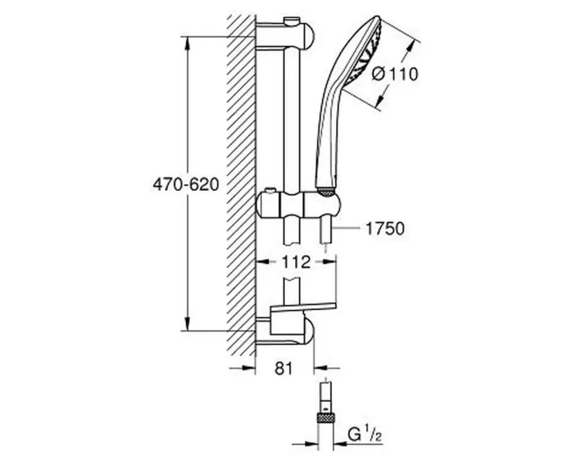 Dušas komplekts Grohe Euphoria, hroms, 2726600E NEW