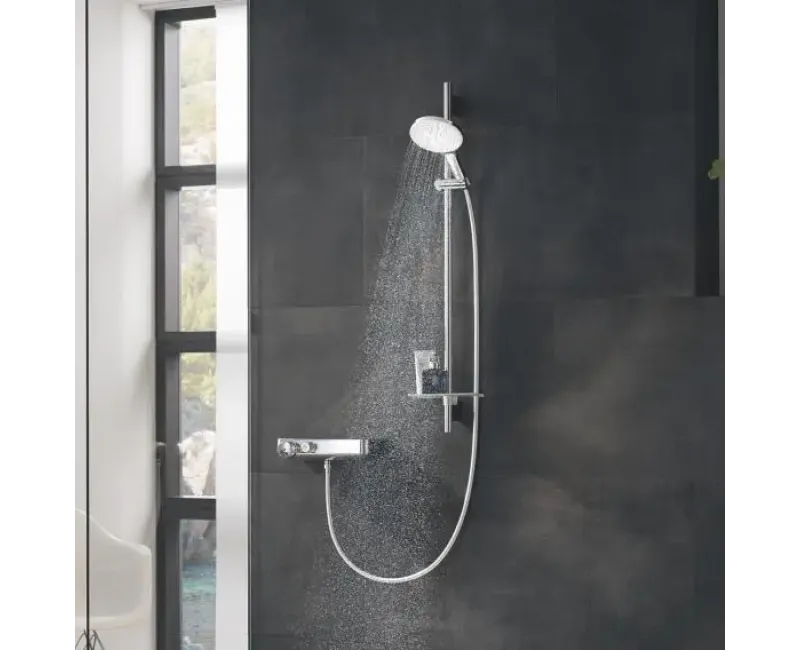 Душевой комплект Grohe Rainshower SmartActive 150, 3 режима, штанга 90 см с шлангом, 9.5 л/мин, Moon White, 26594LS0