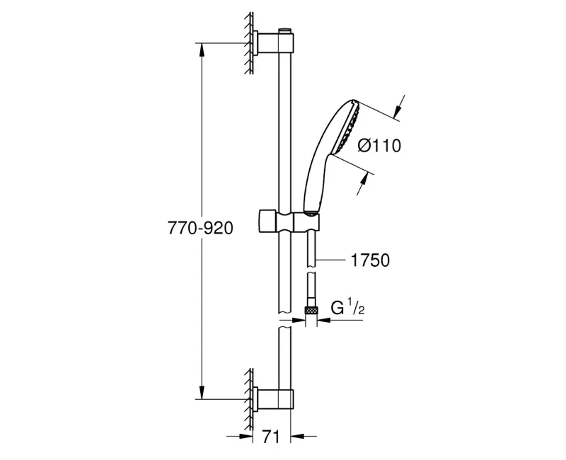 Душевой комплект Grohe Vitalio Start, хром, 26953001