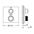 Душевой смеситель Grohe Allure, встраиваемый с термостатом, Hard Graphite, 19380A02