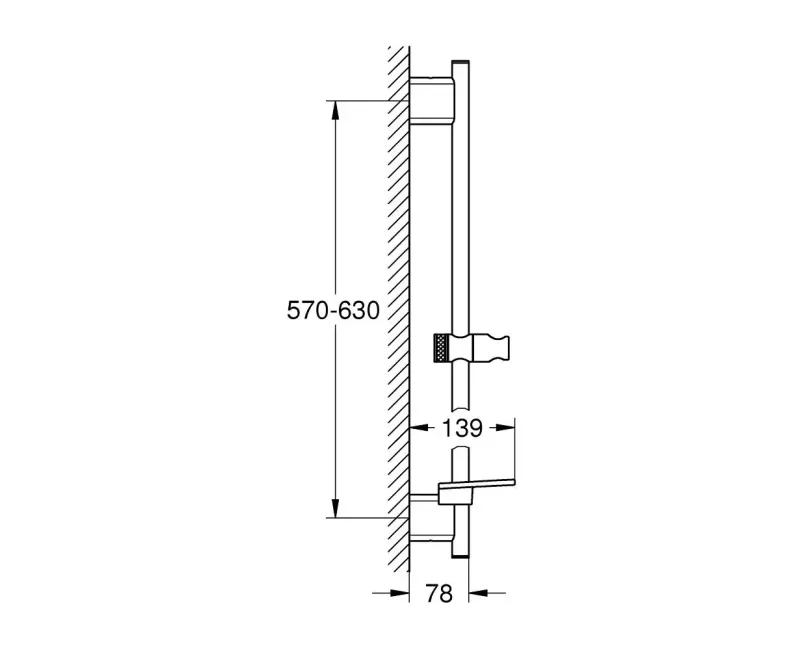 Dušas stienis Grohe Vitalio SmartActive 60 cm, hroms, 26599000 NEW