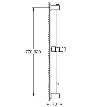 Dušas stienis Grohe Vitalio Universal 90 cm, hroms, 26961001 NEW