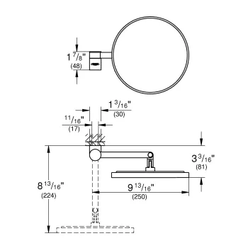 Kosmētikas spogulis Grohe Selection, Warm Sunset, 41077DA0 NEW