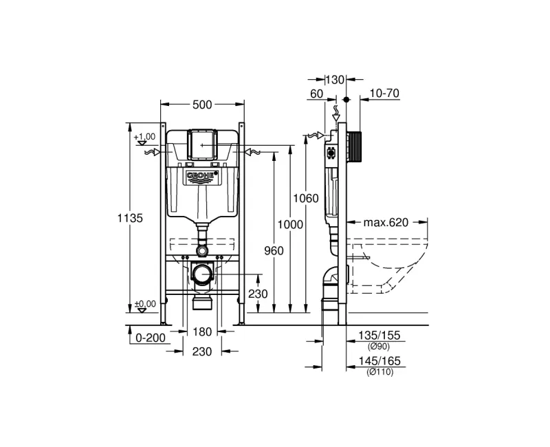 Montāžas rāmis Grohe Rapid SL, 38840000 NEW