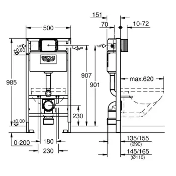Montāžas rāmis Grohe Rapid SL, GD2 cistern, artikula kods, 38525001 NEW