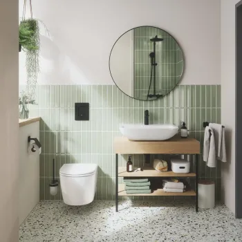 Piekaramais Tualetes pods Grohe Start Round, piekaramais ar SoftClose vāku, Rimless, Alpine White,103848SH00 NEW