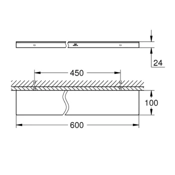 Vannos lentyna Grohe Allure, 60 cm ilgio, stiklas/matinis Šiltas saulėtekis, 40965DL1 NEW
