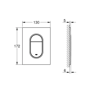Poga Montāžas rāmim Grohe Arena Cosmopolitan S, Hard Graphite, 37624A00 NEW