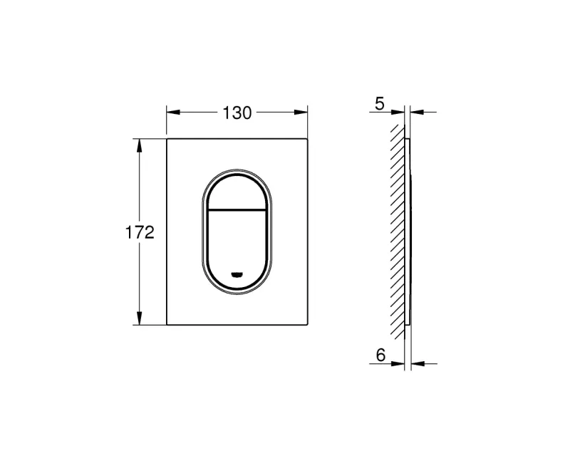Poga Montāžas rāmim Grohe Arena Cosmopolitan S, Hard Graphite, 37624A00 NEW