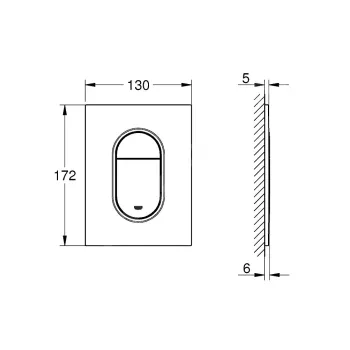 Poga Montāžas rāmim Grohe Arena Cosmopolitan S, matēta Hard Graphite, 37624AL0 NEW