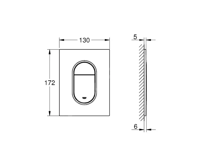 Poga Montāžas rāmim Grohe Arena Cosmopolitan S, matēta Hard Graphite, 37624AL0 NEW