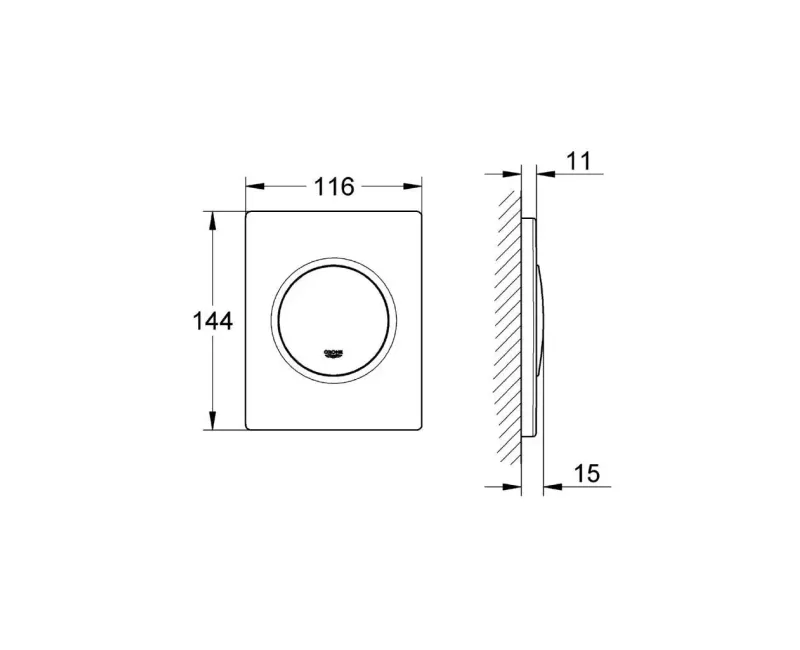 Панель управления смывом Grohe Nova Cosmo, матовый хром, 38804P00