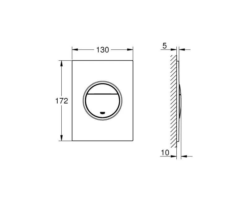 Poga Montāžas rāmim Grohe Nova Cosmopolitan S, matēta Hard Graphite, 37601AL0 NEW