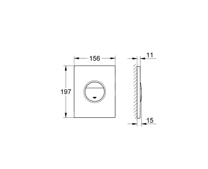 Панель управления смывом Grohe Nova Cosmopolitan, phantom black, 38765KF0