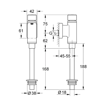Poga Montāžas rāmim Grohe Rondo, hroms, 37339000 NEW