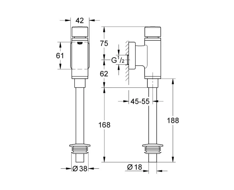 Кнопка смыва Grohe Rondo, хром, 37339000