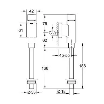 Poga Montāžas rāmim Grohe Rondo, hroms, 37346000 NEW