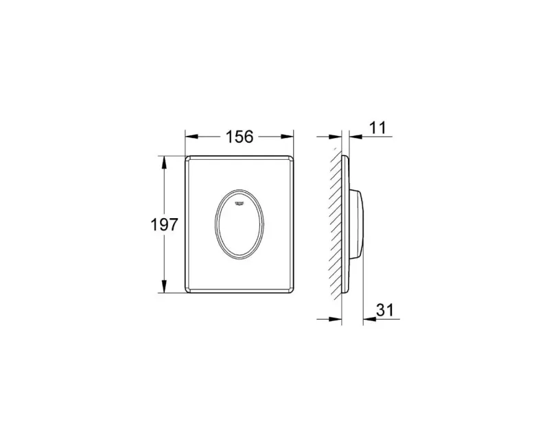 Poga Montāžas rāmim Grohe Skate Air, hroms, 38564000 NEW