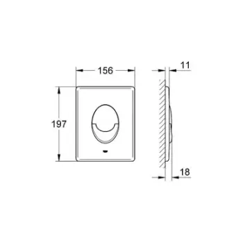 Poga Montāžas rāmim Grohe Skate Air, matēts hroms, 42304P00 NEW