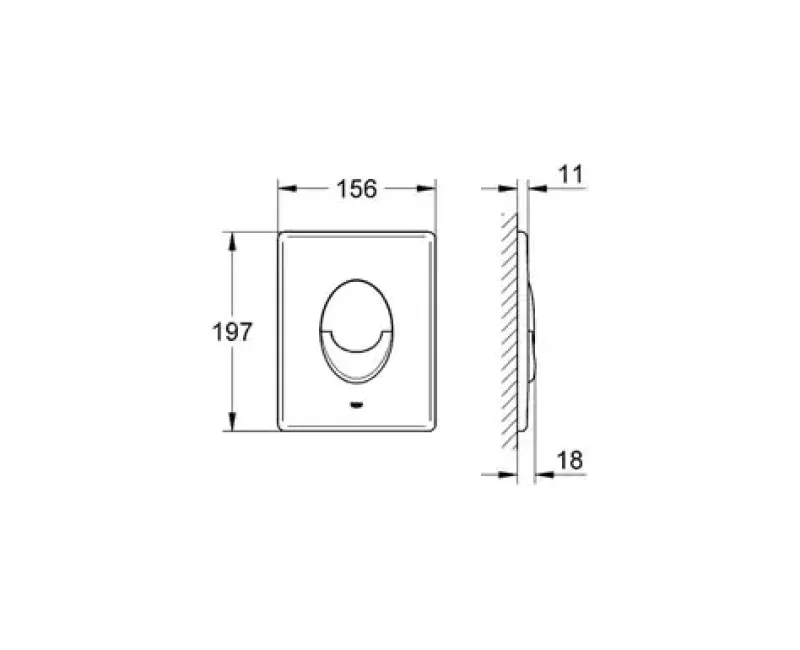 Poga Montāžas rāmim Grohe Skate Air, matēts hroms, 42304P00 NEW