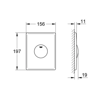 Poga Montāžas rāmim Grohe Skate, matēts hroms, 37547P00 NEW
